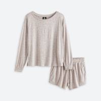 Stitch Fix grey long sleeve top and short lounge set