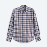 Stitch Fix men's light blue and brown plaid shirt