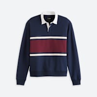 Stitch Fix mens long sleeve color block rugby polo