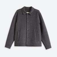 Stitch Fix Men's textured grey checkered button up jacket