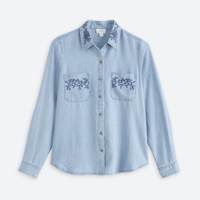 Stitch Fix denim button down with embroidery