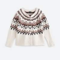 Stitch Fix women's white and brown cardigan