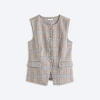 Stitch Fix brown plaid vest