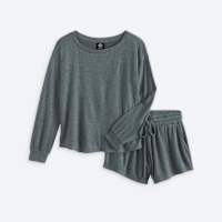 Stitch Fix blue long sleeve top and short lounge set