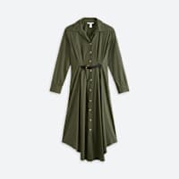 Stitch Fix olive green button front dress with belt