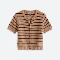 Stitch Fix women's tan short sleeve striped sweater