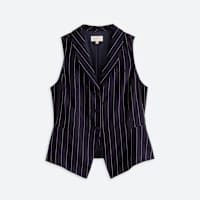 Stitch Fix sleeveless black button front striped vest
