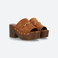 Stitch Fix brown wooden clog open toe heels