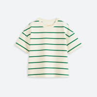 Stitch fix white short sleeve shirt with green stripes