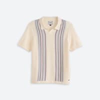 Stitch Fix men's white polo with vertical stripes