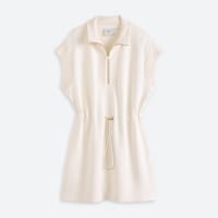 Women's white athletic romper with cinched waist