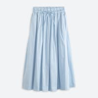Women's light blue maxi skirt with tie front elastic waist