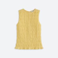 Women's yellow smocked tank top