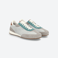 Men's grey sneakers with green accent