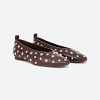 Women's brown studded ballet flats