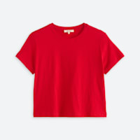 Women's cropped red tee