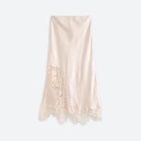 Women's satin and lace midi skirt