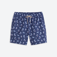 Stitch Fix men's blue patterned drawstring swim shorts