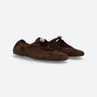 Women's brown suede flats