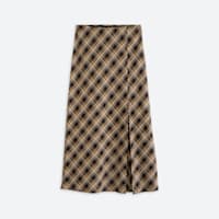 Women's plaid maxi skirt with a slit