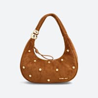 Women's brown bag with gold studs