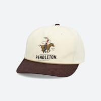 Men's white and brown graphic hat
