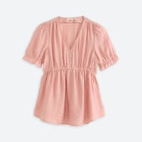 Pink short sleeve maternity blouse