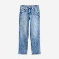 Women's medium wash straight leg jeans