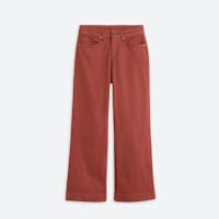 Women's petite red wide leg denim
