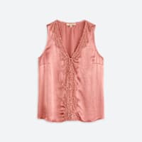 Women's peach tank with lace trim