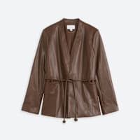 Women's brown casual wrap blazer