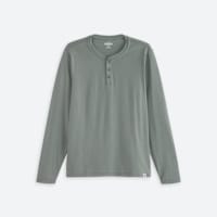 Men's sage long sleeve henley tee