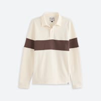 Men's off-white colorblcok long sleeve polo