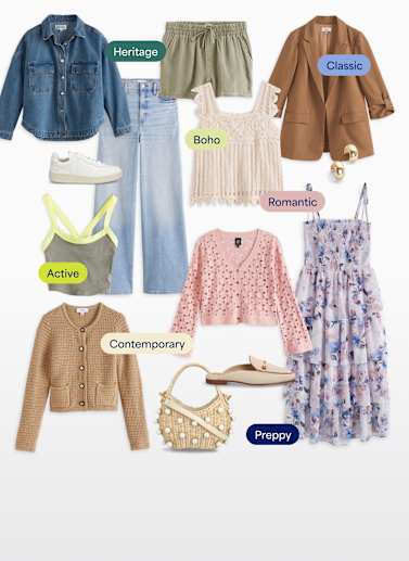 Hand holding phone with Stitch Fix’s personalized StyleFile feature on it.