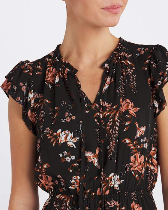 Clio Flutter Sleeve Aline Dress