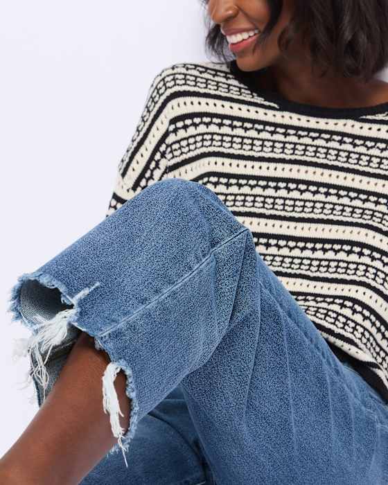 Terry High Rise Slim Wide Leg Jean