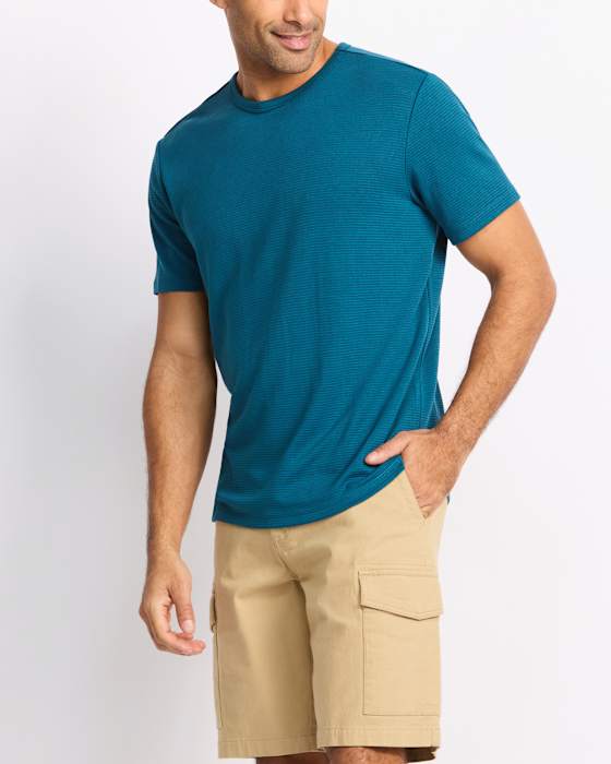 Heavyweight Textured T-Shirt - Blue - Figure Front