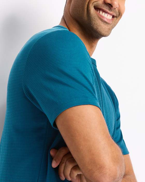 Heavyweight Textured T-Shirt - Blue - Figure Detail