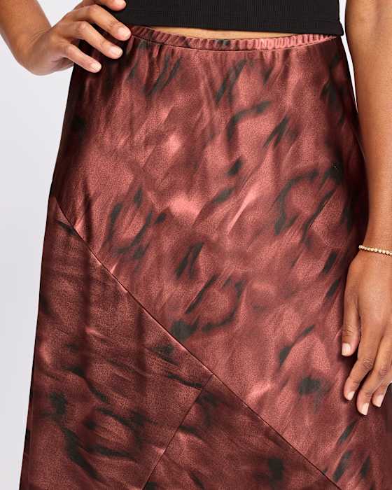 Printed Savoy Bias Maxi Skirt