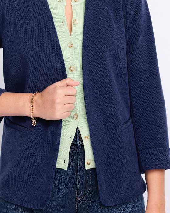 Collarless Open Blazer