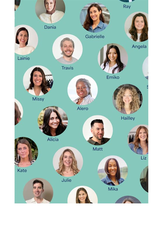 Image of various headshots displaying Stitch Fix’s real Stylists with their respective names.