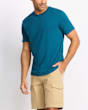 Heavyweight Textured T-Shirt - Blue - Figure Front