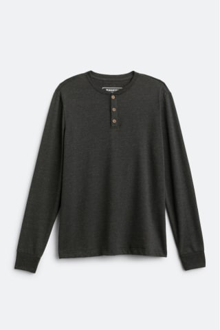 Stitch Fix Mohnton Made mens long sleeve, dark-colored henley shirt.